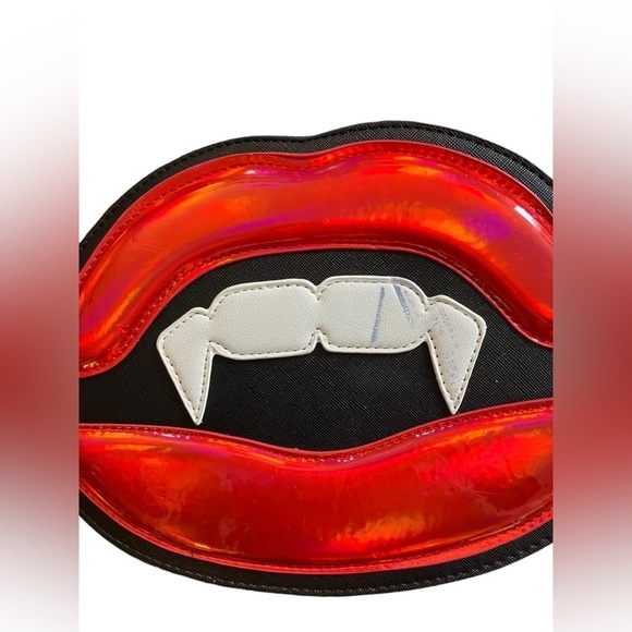 MAD Engine Vampire Fang Halloween  Crossbody Top Zip Bag with Adjustable Strap - Picture 2 of 5